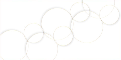 Abstract white geometric overlapping circle background with shadow. Vector circles template vector design. white background texture, Xmas, backdrop, lights, wallpaper design.	
