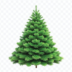 realistic 3d christmas tree without decorations in different color style isolated on transparent background