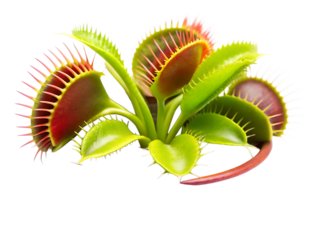 Venus Flytrap Plant With Open Red Traps Isolated On Dionaea muscipula carnivorous plant isolated on a transparent background