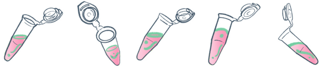 Hand Drawn Eppendorf Tubes for DNA, RNA, and Protein Analysis in Biotech Laboratory Illustration PNG
