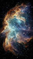 Cosmic nebula, swirling colors