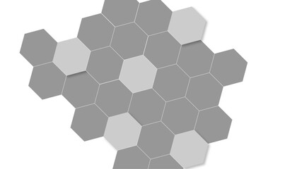 Fototapeta premium Geometric technology white and grey hexagon background. Abstract vector illustration Science technology and medical concept hexagon on transparent background.