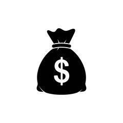 A gold moneybag full of dollars is a symbol of success and wealth