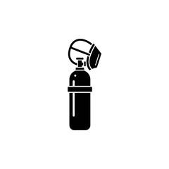 Vector illustration of a medical oxygen bottle or cylinder, suitable for health and first aid designs.