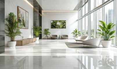 modern living room with white furniture, Generative AI
