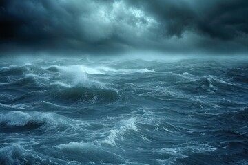 Fototapeta premium Sea surface during storm ocean sea outdoors.