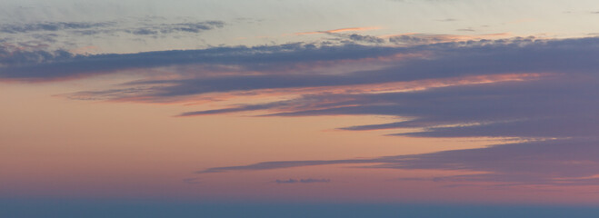 A beautiful sunset with a cloudy sky