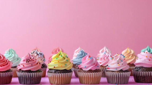 cupcake dessert banner mockup assort 4K Videos