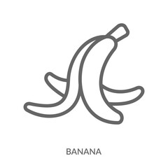 Banana Icon Line Style. Design Vector Illustration