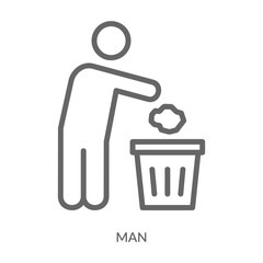 Man Icon Line Style. Design Vector Illustration