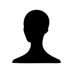 Black and white silhouette of a human head and shoulders image