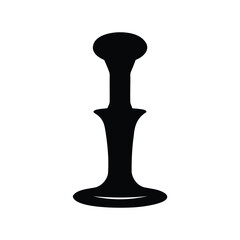 Simple black and white image of a bottle shaped object illustration