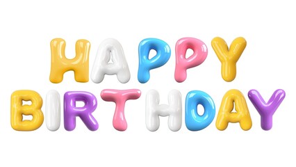 Happy Birthday 3D Colorful Balloon Text

Colorful 3D balloon letters spelling Happy Birthday, fun and festive design.
