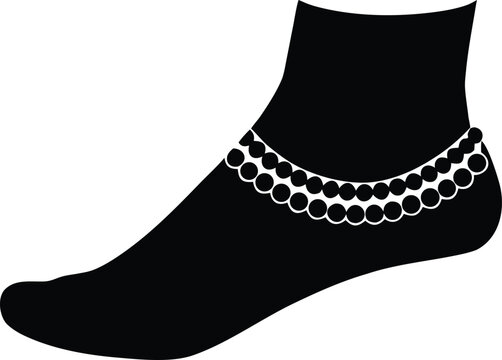 payal anklet silhouette vector illustration