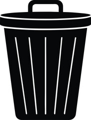 simple trash can silhouette vector