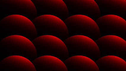 Abstract 3D Red and Black Spheres Background with Futuristic Geometric Pattern, Glowing Gradient Circles, Dark Minimal Digital Art Texture, Modern Sci-Fi Wallpaper and Seamless Sphere Design