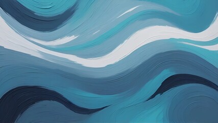 Fototapeta premium Abstract painting featuring shades of blue with visible brushstroke texture