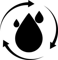 Recycled Water System Solid Black Icon