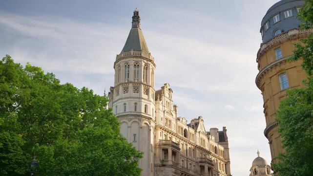 View of historic architecture of The Royal Horseguards Hotel, London, England