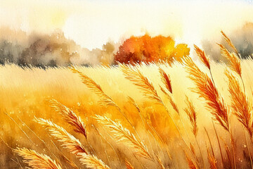 따뜻한 느낌의 가을 들판의 풍경