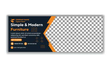 Clean and Modern Furniture Ad Layout Home Decor Promotion Vector Illustration