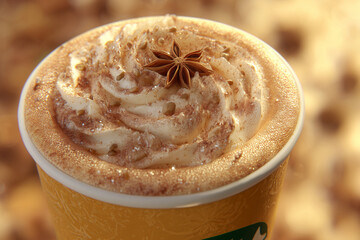Close-up pumpkin spice latte