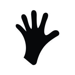 Obraz premium Silhouette of a stylized hand on a white background waving hello