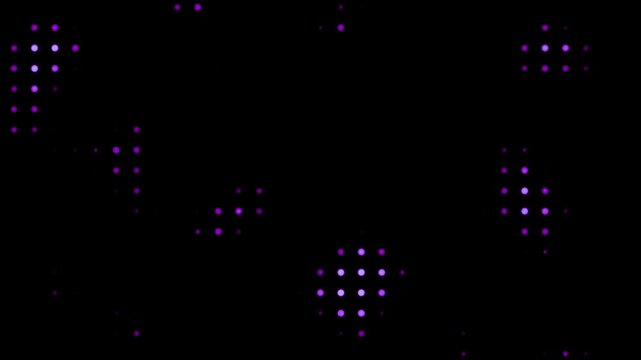 4k Abstract Cybernetic Background with Glowing Purple Digital Particles.