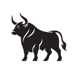 Powerful bull silhouette for strong branding and design
