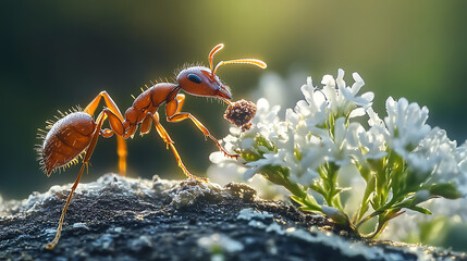 ant on a flower