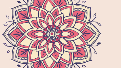 Vector art of beautiful and intricate mandala design featuring a stunning floral pattern, perfect for adding a touch of elegance and serenity to any project