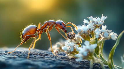 ant on a flower