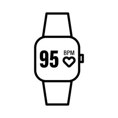 Device shows heart rate of 95 BPM while exercising.