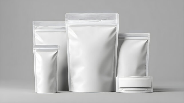 Blank flexible packaging pouches