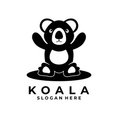 Simple Koala animal cartoon logo design icon vector