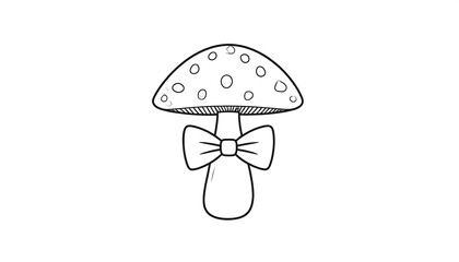 Simple mushroom with bow tie