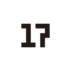 Obraz premium Number 17 square geometric symbol simple logo vector