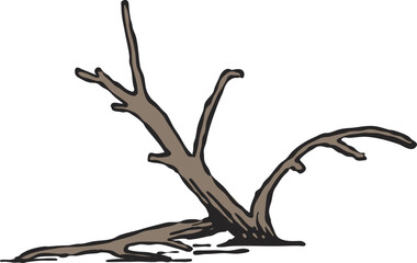 Fototapeta premium a dead tree illustration vector drawing