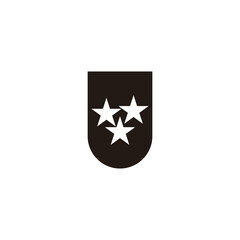 Emblem, stars geometric symbol simple logo vector