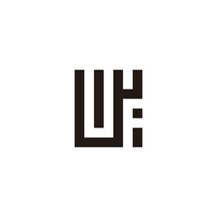 Obraz premium Letter W, U, F and i square geometric symbol simple logo vector