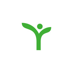 Plant, people, geometric symbol simple logo vector