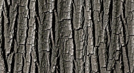 Obraz premium Commercial Seamless Ironwood Bark Pattern Dense Dark Vertical Fissures