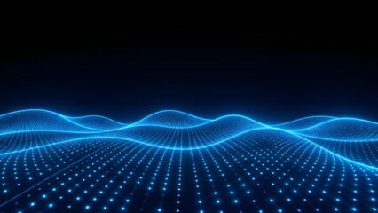 Blue waves full of technology