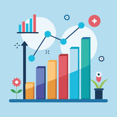 Business graph showing growth and success with financial data analysis