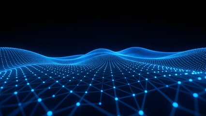 Blue waves full of technology