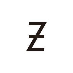 Obraz premium Letter Z stripe geometric symbol simple logo vector