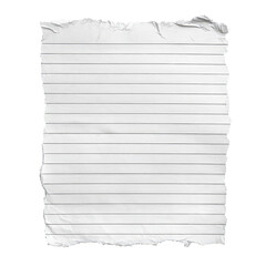 Blank Lined Notebook Paper with Torn Edges Isolated Transparent PNG