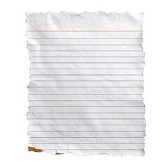 Blank Lined Notebook Paper with Torn Edges Isolated Transparent PNG