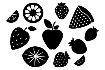 Vector illusion of fruits and vegetables
