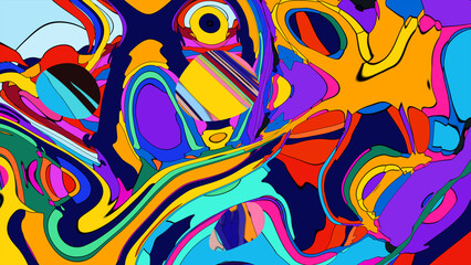 Fototapeta premium Abstract depiction of fluid dynamics with swirling colorful wave patterns in sharp detail on a clean background